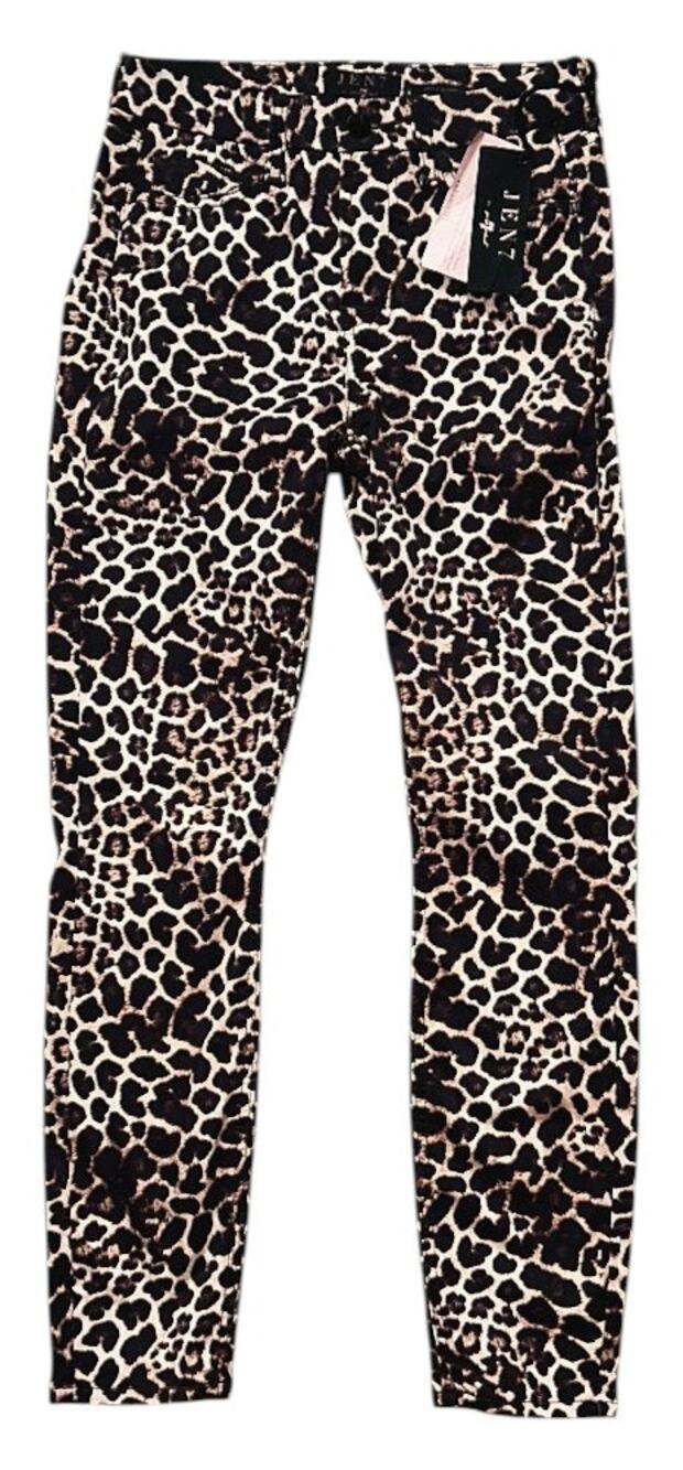NWT Jen7 by 7 For All Mankind Leopard Animal Print Ankle Skinny Jeans 2